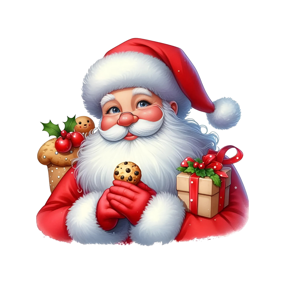Cute illustrated Santa Christmas DTF transfer, pattern XMAS1514-24