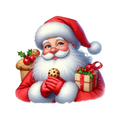 Cute illustrated Santa Christmas DTF transfer, pattern XMAS1514-24