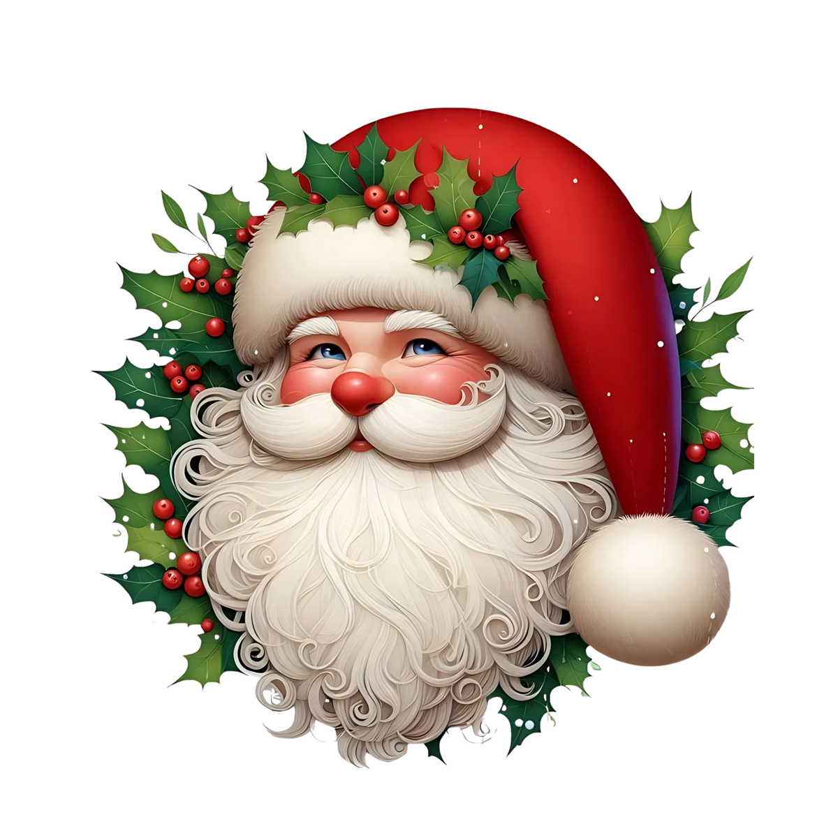 Cute illustrated Santa Christmas DTF transfer, pattern XMAS1514-26