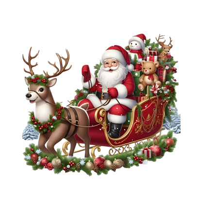 Cute illustrated Santa Christmas DTF transfer, pattern XMAS1514-29