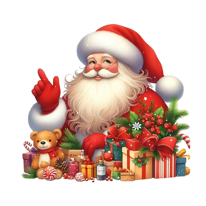 Cute illustrated Santa Christmas DTF transfer, pattern XMAS1514-31