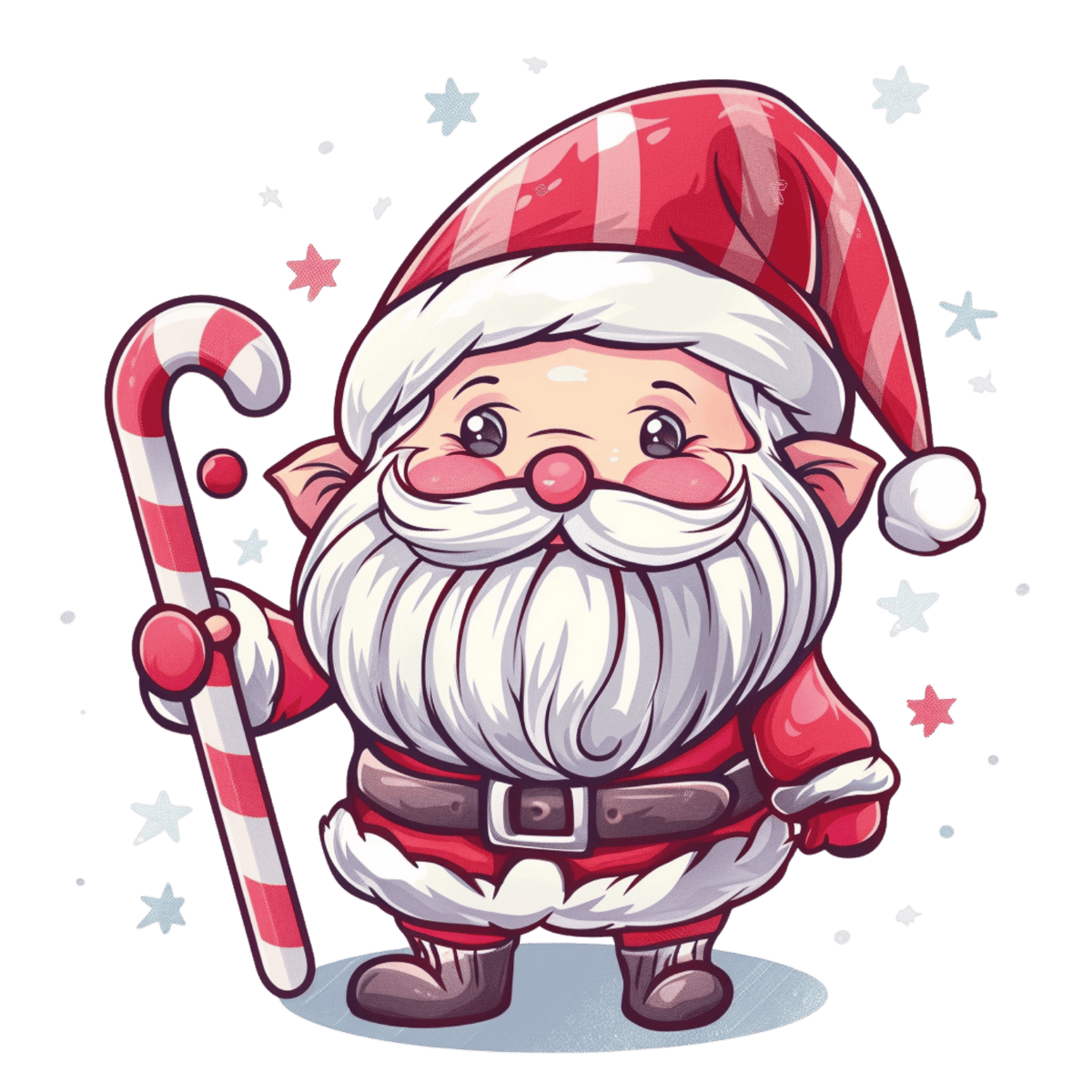 Cute illustrated Santa Christmas DTF transfer, pattern XMAS1514-9