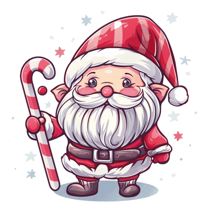 Cute illustrated Santa Christmas DTF transfer, pattern XMAS1514-9