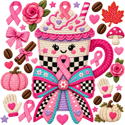 Breast Cancer Awareness Faux Yarn DTF Transfers – Ready to Press