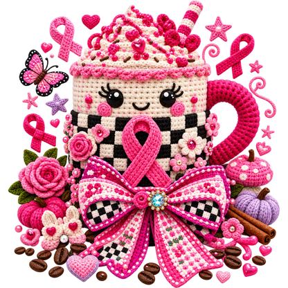 Breast Cancer Awareness Faux Yarn DTF Transfers – Ready to Press