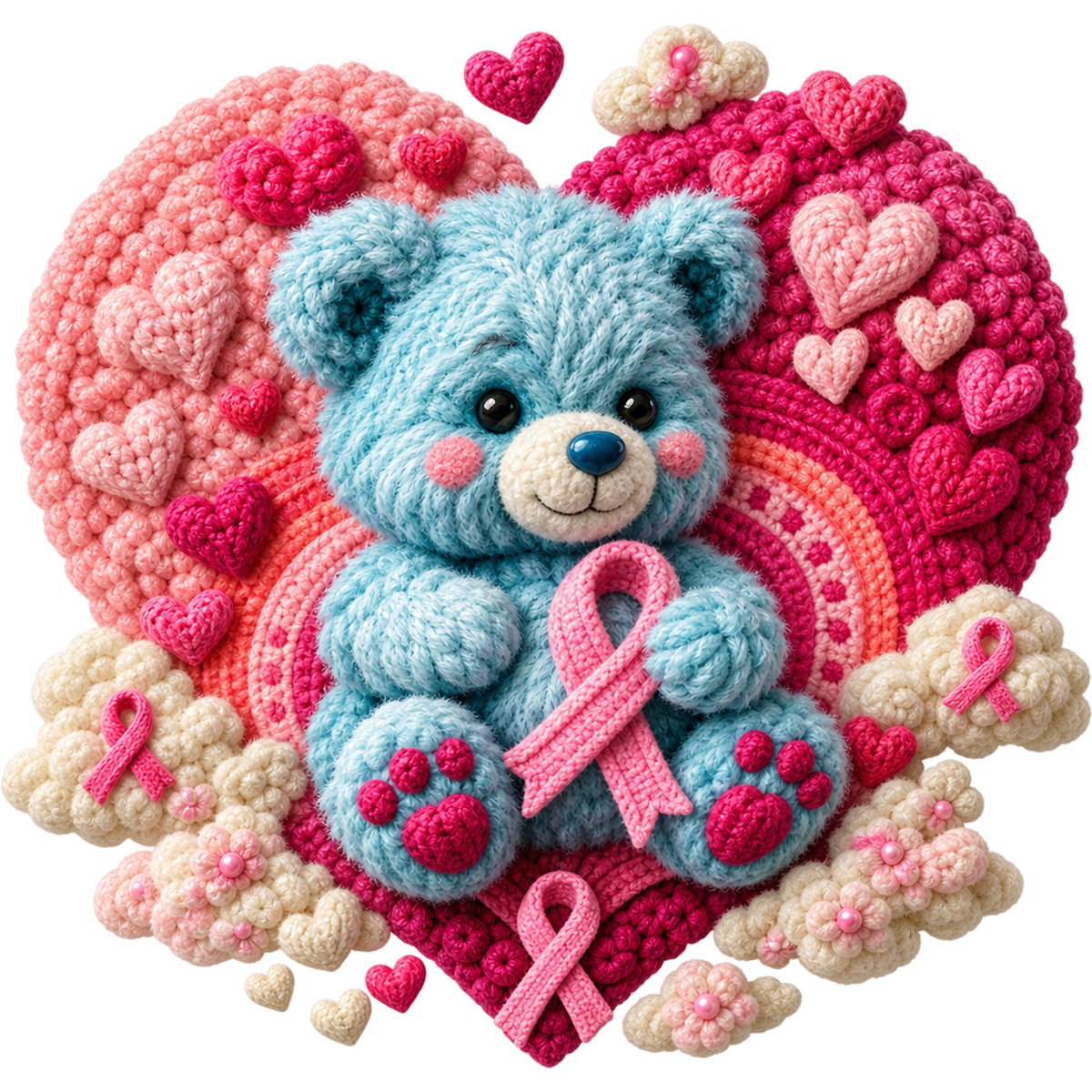 Breast Cancer Awareness Faux Yarn DTF Transfers – Ready to Press