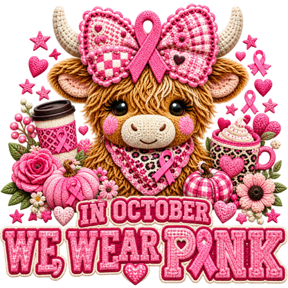 Breast Cancer Awareness Faux Yarn DTF Transfers – Ready to Press