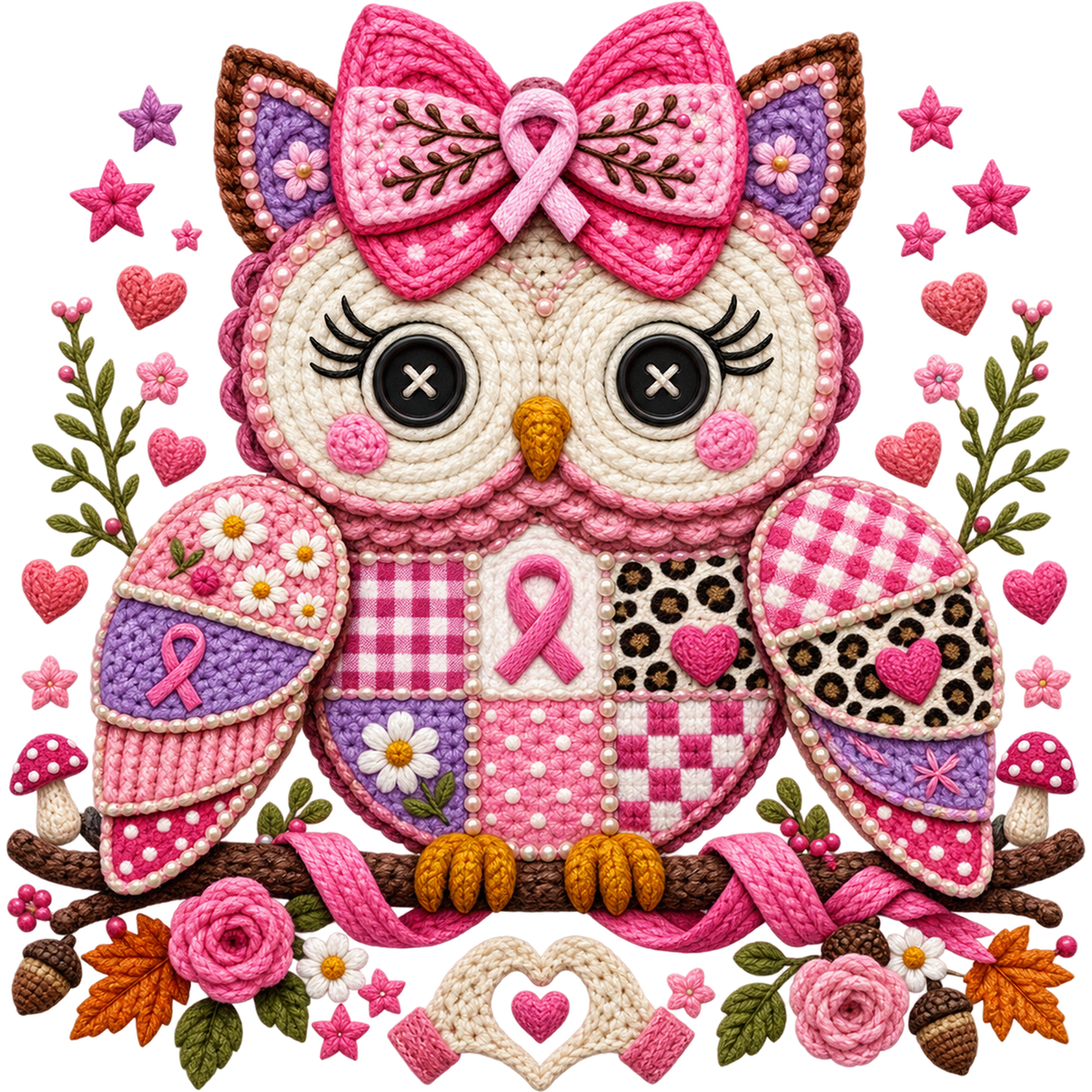 Breast Cancer Awareness Faux Yarn DTF Transfers – Ready to Press