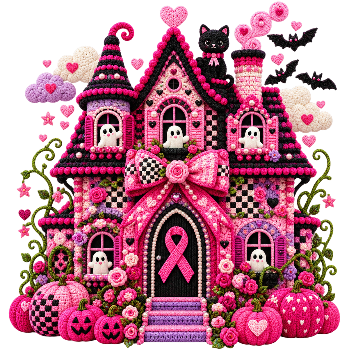 Breast Cancer Awareness Faux Yarn DTF Transfers – Ready to Press