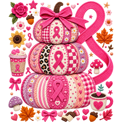 Breast Cancer Awareness Faux Yarn DTF Transfers – Ready to Press