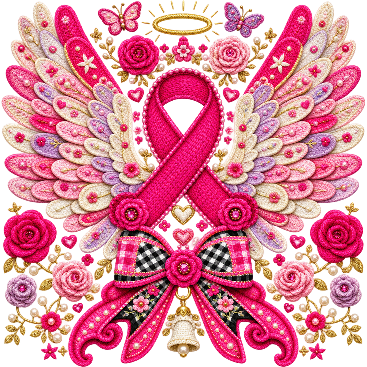 Breast Cancer Awareness Faux Yarn DTF Transfers – Ready to Press