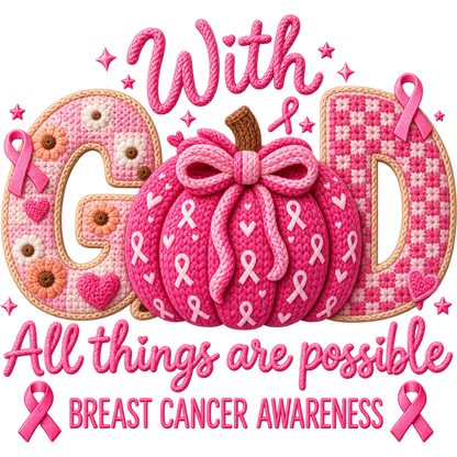 Breast Cancer Awareness Faux Yarn DTF Transfers – Ready to Press