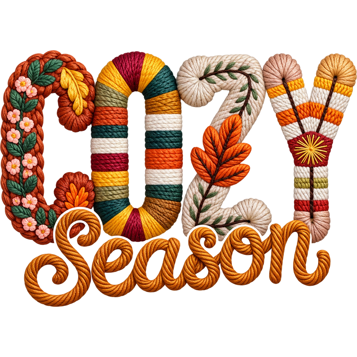 Y14 – Thanksgiving & Fall Faux Yarn DTF Transfers