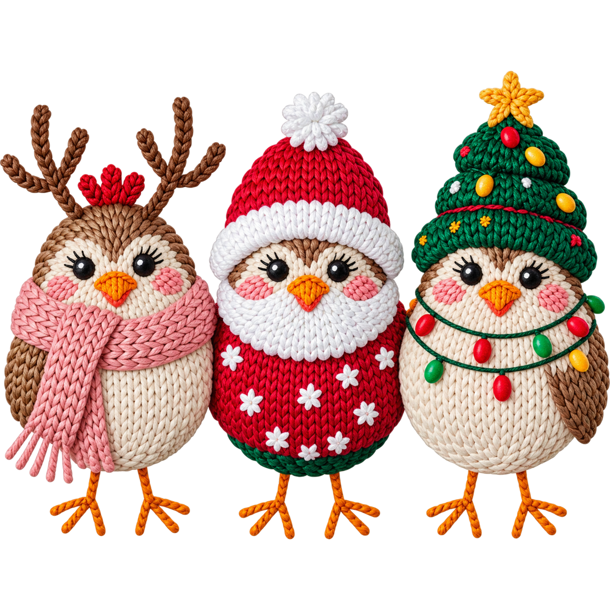 Y15 – Christmas Crochet Animals & Santa DTF Transfers