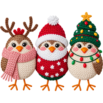 Y15 – Christmas Crochet Animals & Santa DTF Transfers