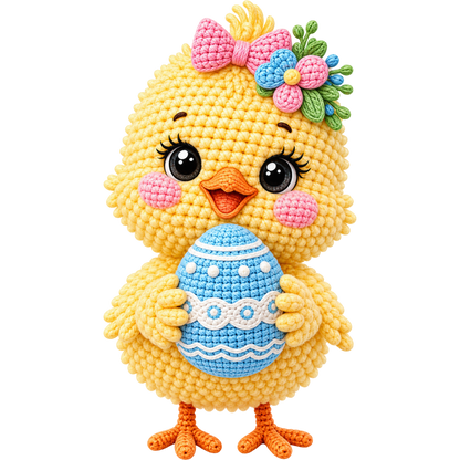 Y16 – Easter Bunny, Egg & Bow Faux Yarn DTF Transfers