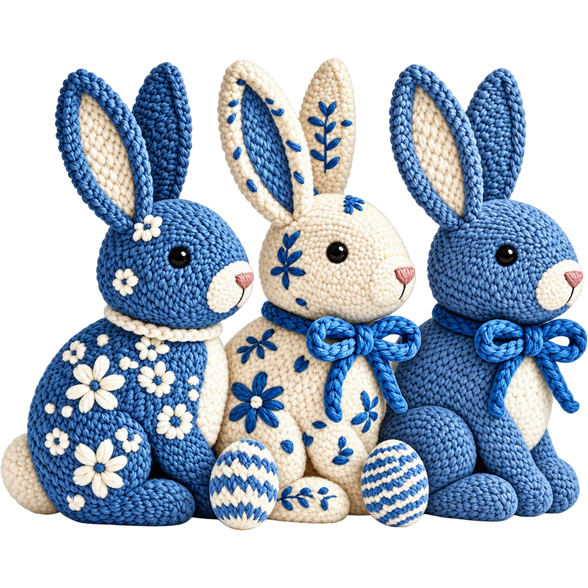 Y18 – Easter Bunny, Egg & Bow Faux Yarn DTF Transfers