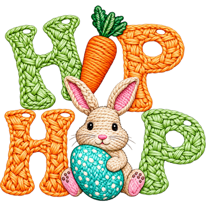 Y20 – Easter Bunny, Egg & Bow Faux Yarn DTF Transfers