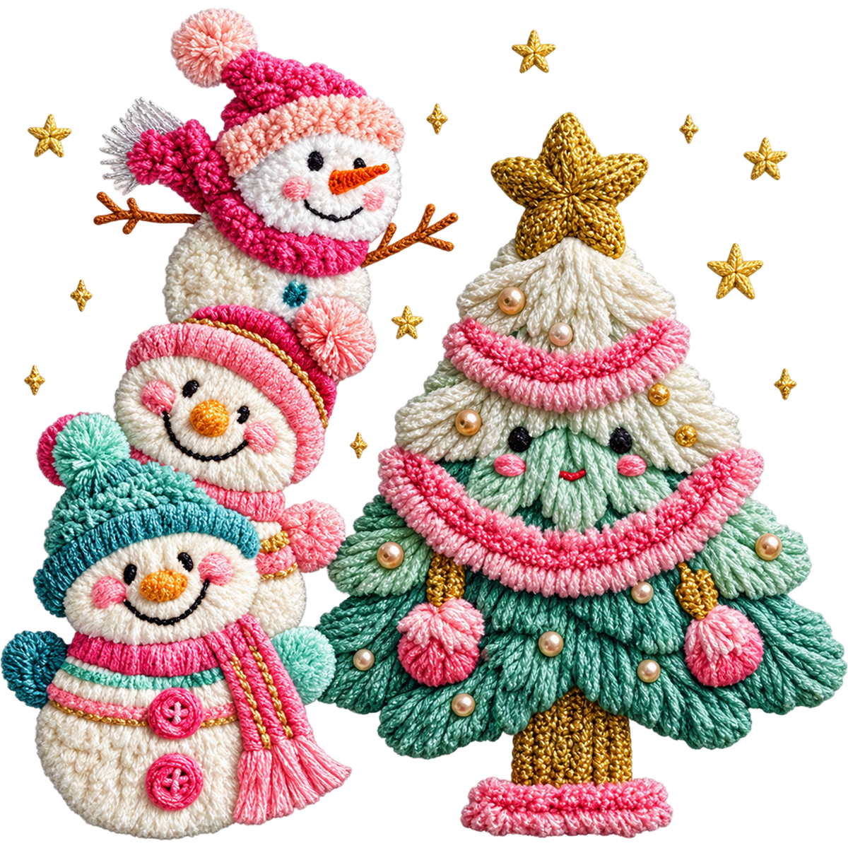 Y27 – Christmas Crochet Animals & Santa DTF Transfers