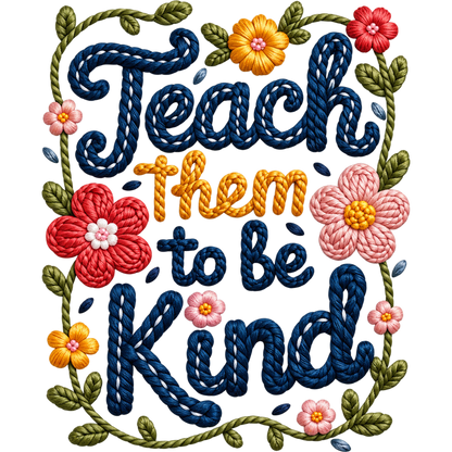 Y28 – Teacher Kindness & Coffee Faux Yarn DTF Transfers