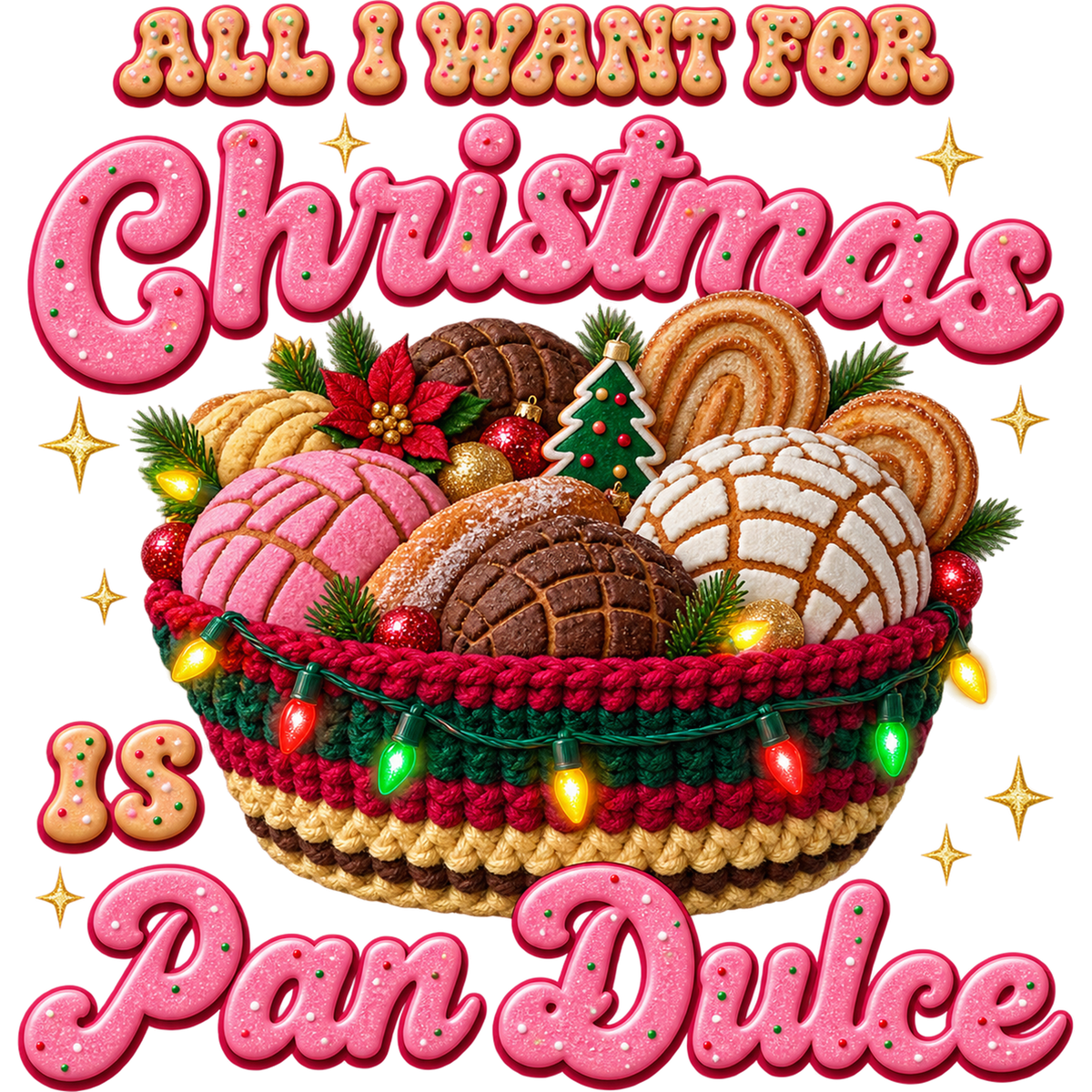 Y3-3 – Christmas Concha & Cocoa Faux Yarn DTF Transfers