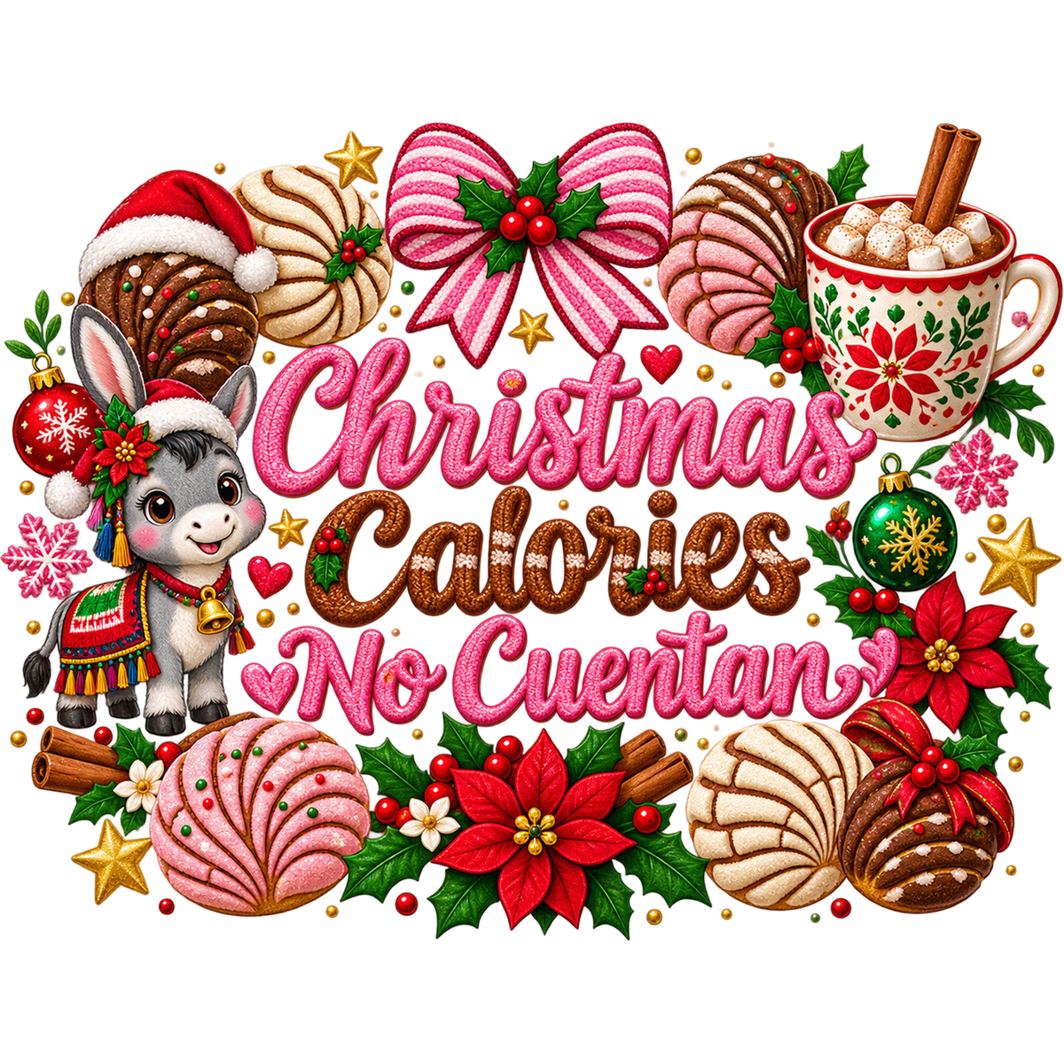 Y3-4 – Christmas Concha & Cocoa Faux Yarn DTF Transfers