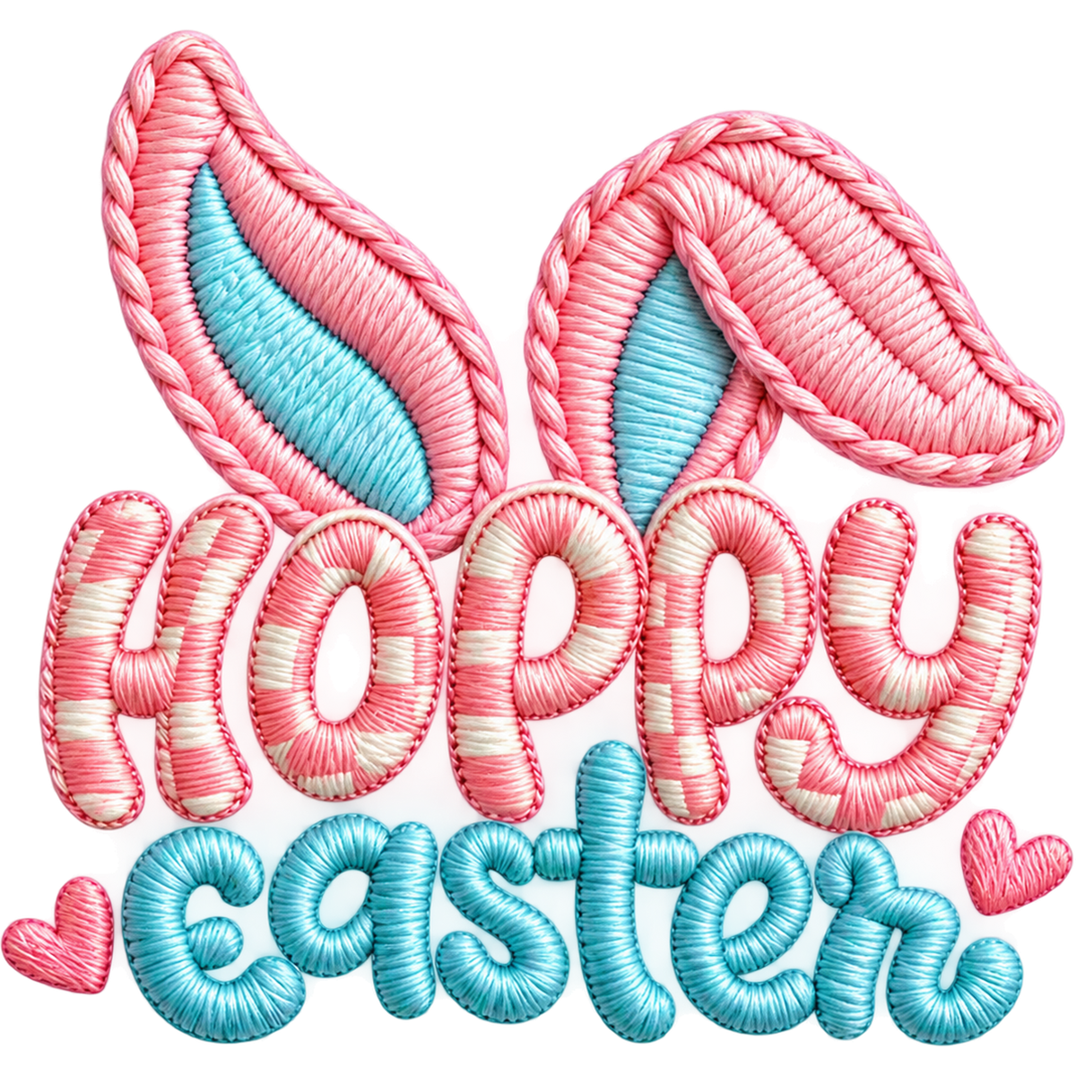 Y38 – Easter Bunny, Egg & Bow Faux Yarn DTF Transfers