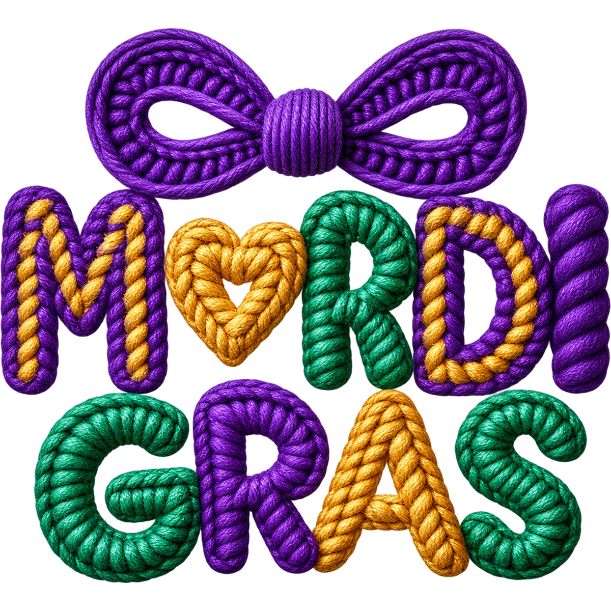 Y52-12 – Mardi Gras Faux Yarn DTF Transfers