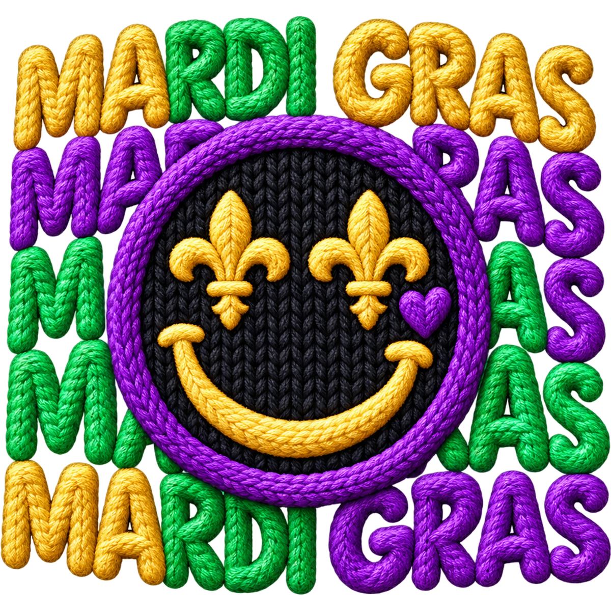 Y52-15 – Mardi Gras Faux Yarn DTF Transfers