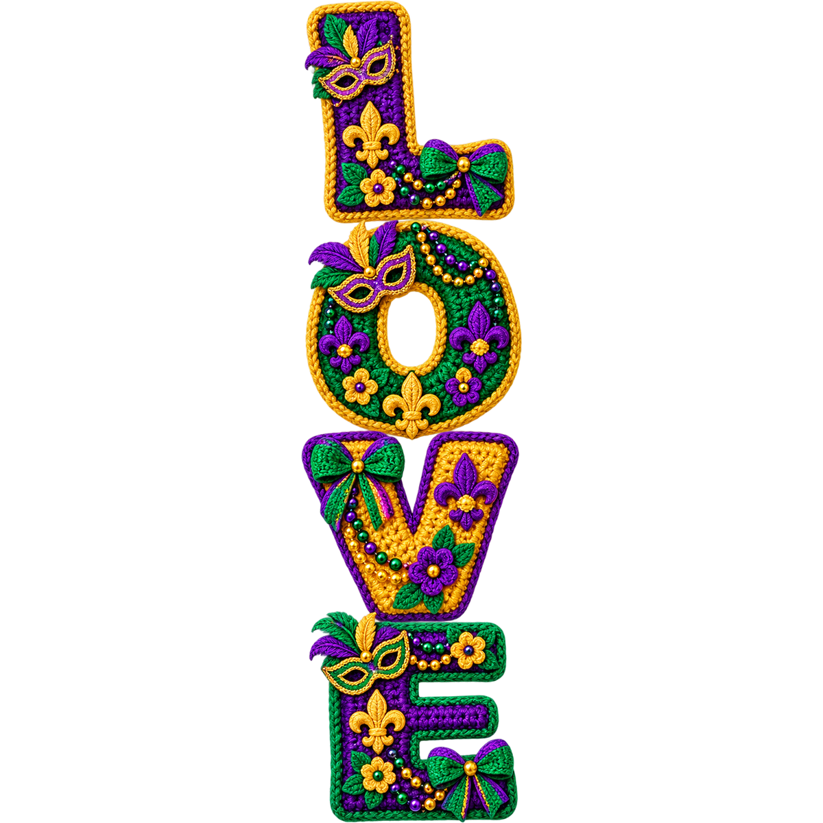 Y52-20 – Mardi Gras Faux Yarn DTF Transfers