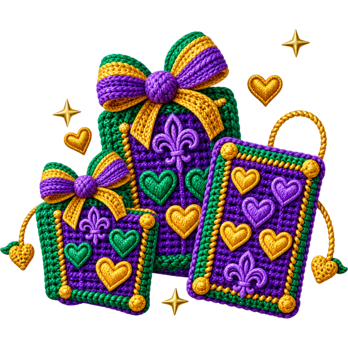 Y52-21 – Mardi Gras Faux Yarn DTF Transfers
