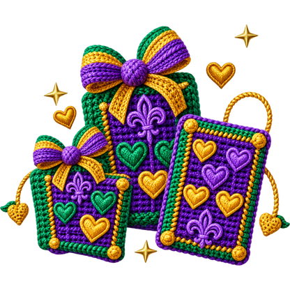 Y52-21 – Mardi Gras Faux Yarn DTF Transfers