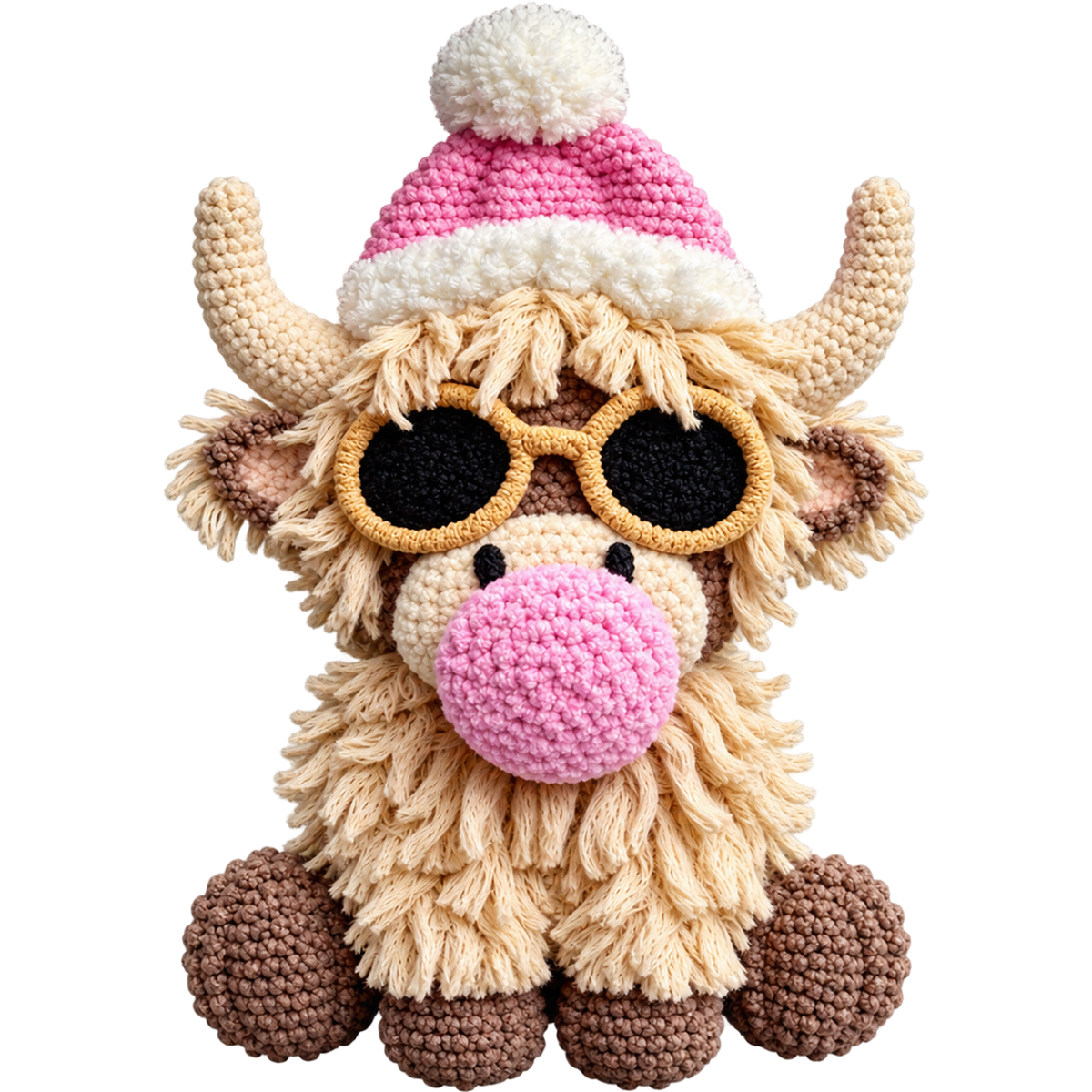 Y59 – Winter Highland Cow Faux Yarn DTF Transfers