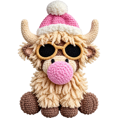 Y59 – Winter Highland Cow Faux Yarn DTF Transfers