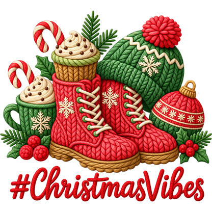 Y62 – Christmas Boots, Cocoa & Decor Faux Yarn DTF Transfers