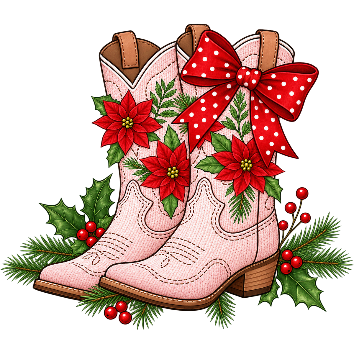 Y67 – Christmas Boots, Cocoa & Decor Faux Yarn DTF Transfers