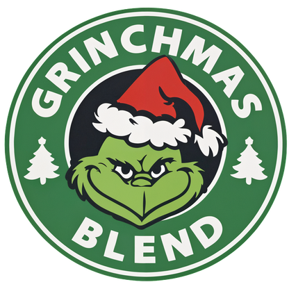 Celebrate the season with the Grinchmas Blend featuring the iconic Grinch in a festive green and red design.DTF Transfers heat press transfers