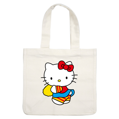 Meet Hello Kitty in a vibrant outfit with bright colors and a playful design, ready for fun adventures!DTF Transfers