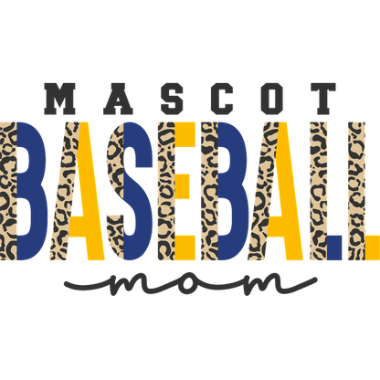 Celebrate your support as a proud baseball mom with this stylish, leopard print-themed graphic design!DTF Transfersdtf regular iron