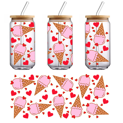 Hearts and ice cream cones.UV Transfers