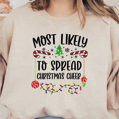 Celebrate the festive spirit with this playful holiday graphic featuring a Christmas tree, candy canes, and colorful ornaments!DTF Transfersdtf regular iron dtf prints