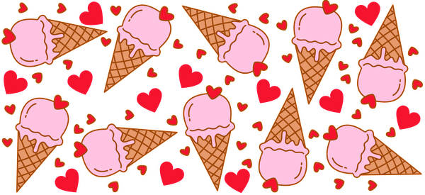 Hearts and ice cream cones.UV Transfers