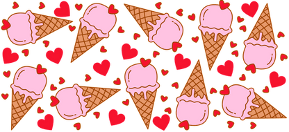 Hearts and ice cream cones.UV Transfers