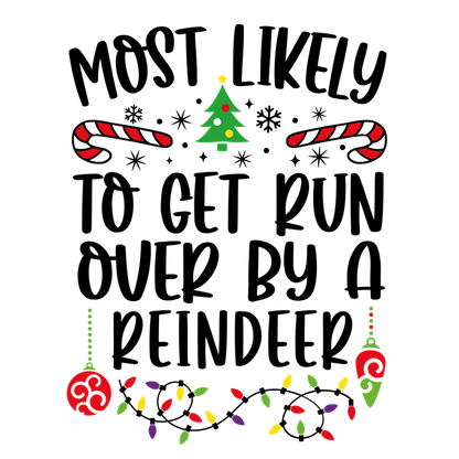 A festive illustration featuring a decorated Christmas tree, candy canes, and ornaments, celebrating the joyful spirit of the holiday season.DTF Transfers heat press transfers heat press transfers