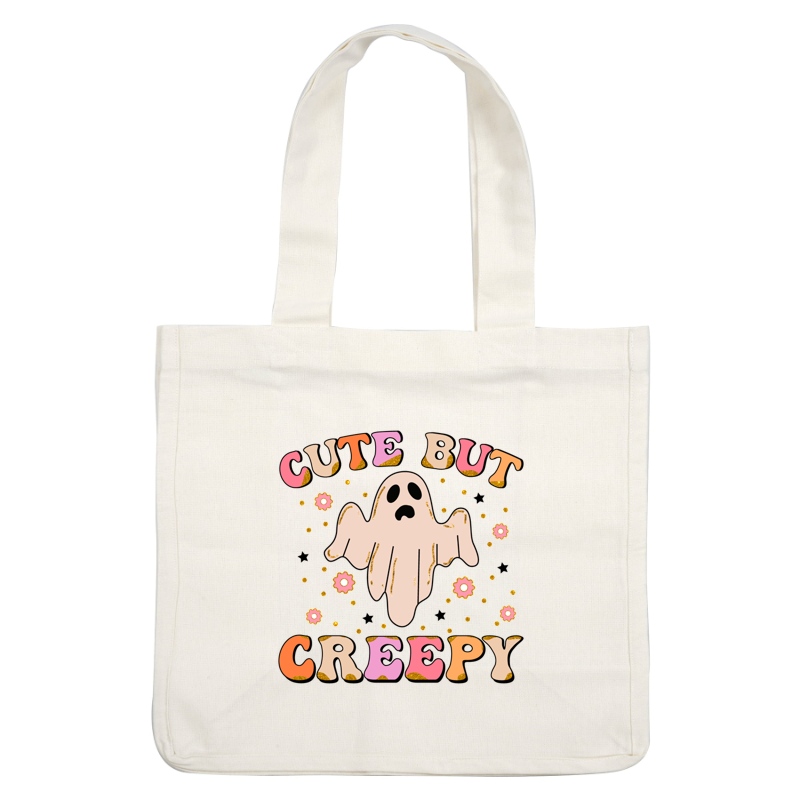 This whimsical design features a cute ghost with the playful phrase "Cute But Creepy," perfect for Halloween fun!