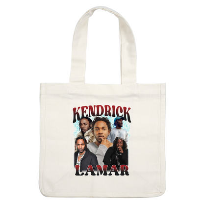 A vibrant collage featuring multiple images of Kendrick Lamar, showcasing his diverse styles and iconic presence.DTF Transfers dtf prints