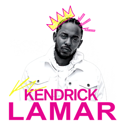 This vibrant graphic features Kendrick Lamar, showcasing his iconic style with bold colors and artistic elements.DTF Transfers