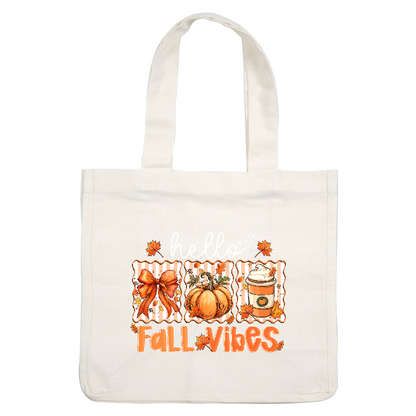 Celebrate autumn with vibrant fall-themed art featuring pumpkins, bows, and leaves!DTF Transfers