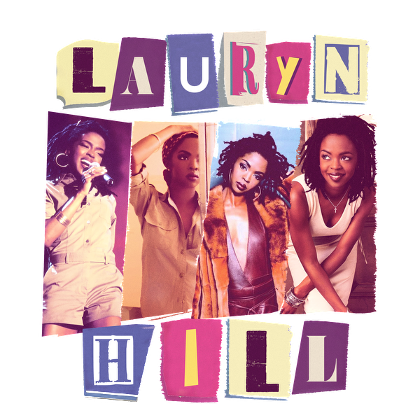 A vibrant collage of Lauryn Hill showcasing her diverse styles and iconic presence in music and fashion.DTF Transfers dtf transfers