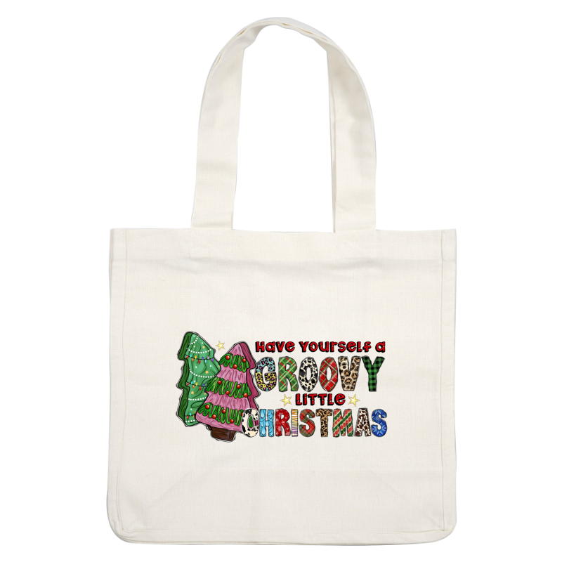 Celebrate the festive spirit with this vibrant and playful "Have Yourself a Groovy Little Christmas" design featuring colorful Christmas trees!DTF Transfers dtf prints